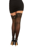Dg Thigh High W/ Lace Top Blk Os