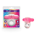 Blush Novelties Play with Teaser Vibrating C Ring - Tickles Clitoris for Pleasure - Soft and Cushiony - Stretchy Fits All Penise