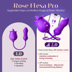 MOOLIGIRL Sex Toy Dildo Vibrator for Women - 3 in1 Rose Sex Toys Clitoral Tongue Licking Thrusting G Spot Vibrators with 9 Modes