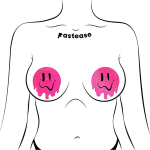 Pastease Melty Smiley Face Neon Pink Pasties