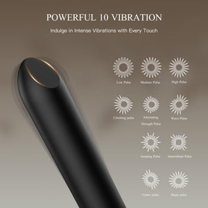 Bullet Vibrator with Angled Tip for Precision Clitoral Stimulation, Discreet Rechargeable Lipstick Vibe with 10 Vibration Modes