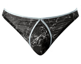 Marble Mesh Mini Thong Black L/Xl