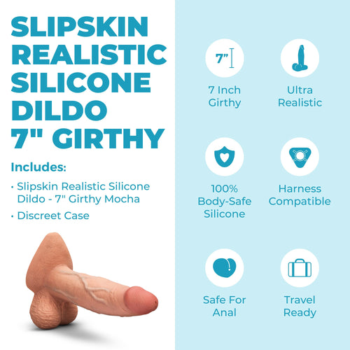 b-Vibe Slipskin Dildo 7in Girthy Mocha
