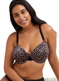 Maidenform Womens One Fabulous Fit 2.0 Full Coverage Underwire Bra, 34B, Zippy Animal Print/Black