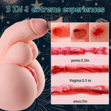 HSOUELA 15lb Dildo Pussy Shemale Sex Doll Trans Sex Toy,3 in 1 Sex Doll with Penis Penetrable Big Dildo Torso Lifelike Male Mast