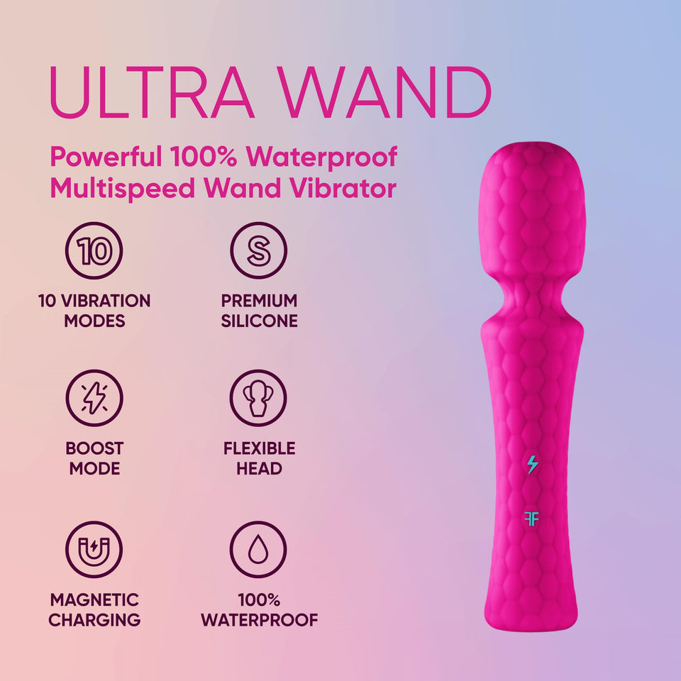 Femme Funn Ultra Wand Wand Vibrator. The Soft Premium Silicone, Flexible Head, And Comfortable Handle. Enjoy The Targeted Sensat