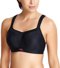 Panache Womens Power 5021 Underwire Padded Sports Bra |Black,38F| High Impact Sports Bra for Large Breasts, Racerback Support