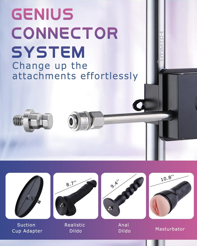 Hismith Premium Sex Machine Device, APP Remote Control Adult Sex Toy, with KlicLok System Connector, with Silicone Dildos and Ma