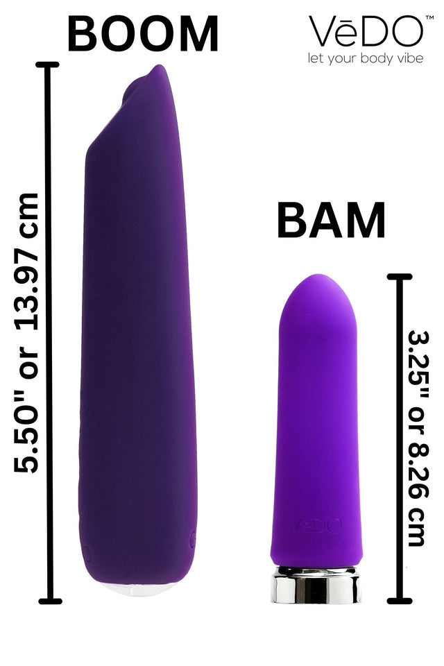 VeDO Boom Bullet Vibrator, Warming Rechargeable Waterproof 10 Vibration Mode Adult Sex Toy, Purple