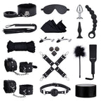 Sex Bondage BDSM Kit Restraints - UTIMI Upgrade Restraint Sets with Adjustable Handcuffs Collar Ankle Cuff Dice Beads Anal Plug