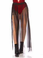 Leg Avenue Multi slit sheer skirt Black Color