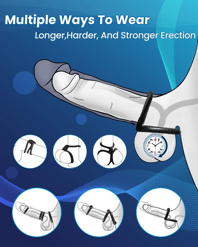 Penis Rings Set with 8 Different Sizes Cock Rings for Erection Enhancing