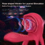Vibrating Cock Ring Penis Sleeve with Rose Clitoral Stimulator, Penis Ring Vibrator Couples Adult Sex Toys for Men Women, Male F