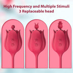 Sex Rose Toys Clitoral Vibrators - MOMONII Adult Toy 3 in 1 G Spot Vibrator Dildo with 10 Thrusting Vibrating +10 High-Frequency