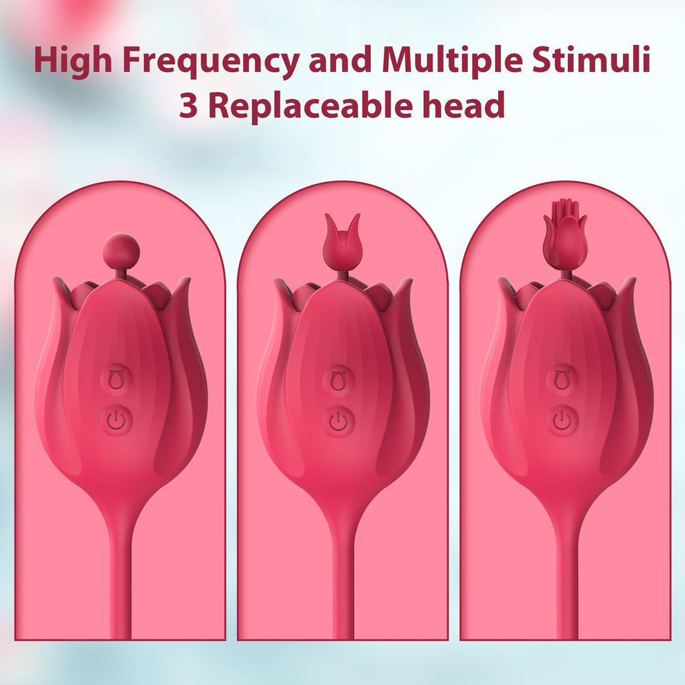 Sex Rose Toys Clitoral Vibrators - MOMONII Adult Toy 3 in 1 G Spot Vibrator Dildo with 10 Thrusting Vibrating +10 High-Frequency