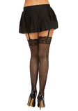 Dg Fishnet Thigh High W/ Lace Top Blk Os