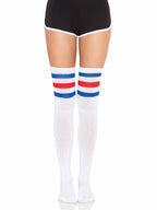 3 Stripes Athletic Ribbed Thigh Highs