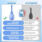 Enema Anal Douches for Men Women - Enema Bulb with Bendable Silicone Nozzles for Men Women Colon Cleanse, Anti Backflow Shower D