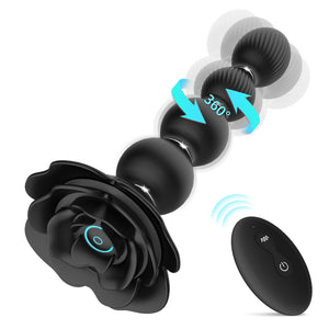 Anal Beads Anal Butt Plug,10 Rotate Twist and Vibrating Modes,Prostate Massager Graded Silicone Design Anal Vibrators for Men,Re