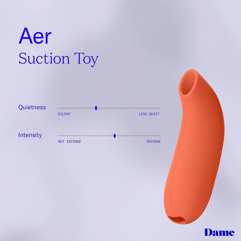 Dame Products Aer Suction Massager For Women - 5 Intensity Levels, 5 Pattern Modes - Soft Seal Of Suction With Pulses Of Air Rel