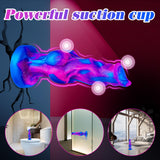 7 Inch Small Colorful Wolf Knotted Dildo Fantasy with Suction Cup, 6 '' Liquid Silicone Cute Alien Dog Knot Dildo for Beginner G