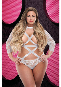 Lapdance Sexy Strappy Long Sleeve Bodysuit White Q/S