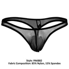 Euro Male Mesh Thong Black S/M