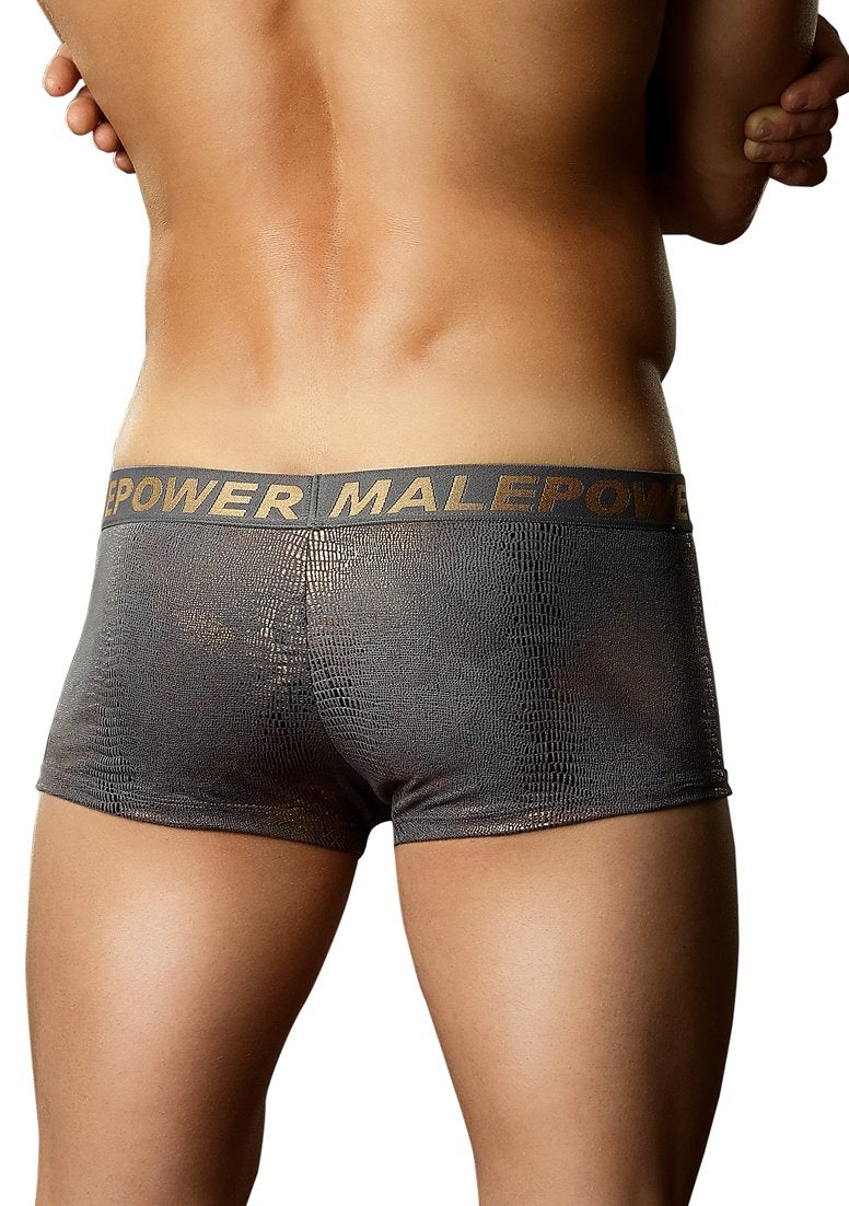 Male Power Croc Foil Mini Pouch Short Medium  Greygold