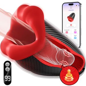 Male Sex Toys for Men - Male Masturbator Deep Throat-Mouth 360 Wrapped 9 Tapping & Vibrating Male Vibrator Penis Pump APP Contro