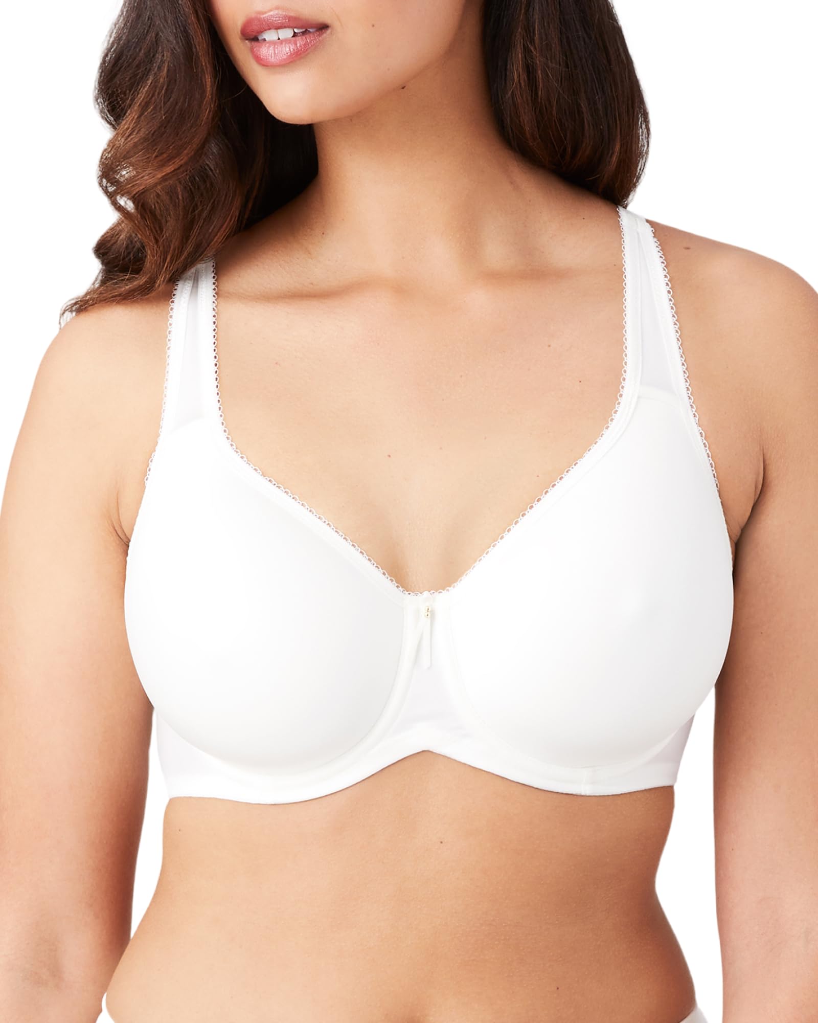 Wacoal Womens Basic Beauty Lightly Padded Underwire Full Coverage T-Shirt Bra, 853192, White, 34DD