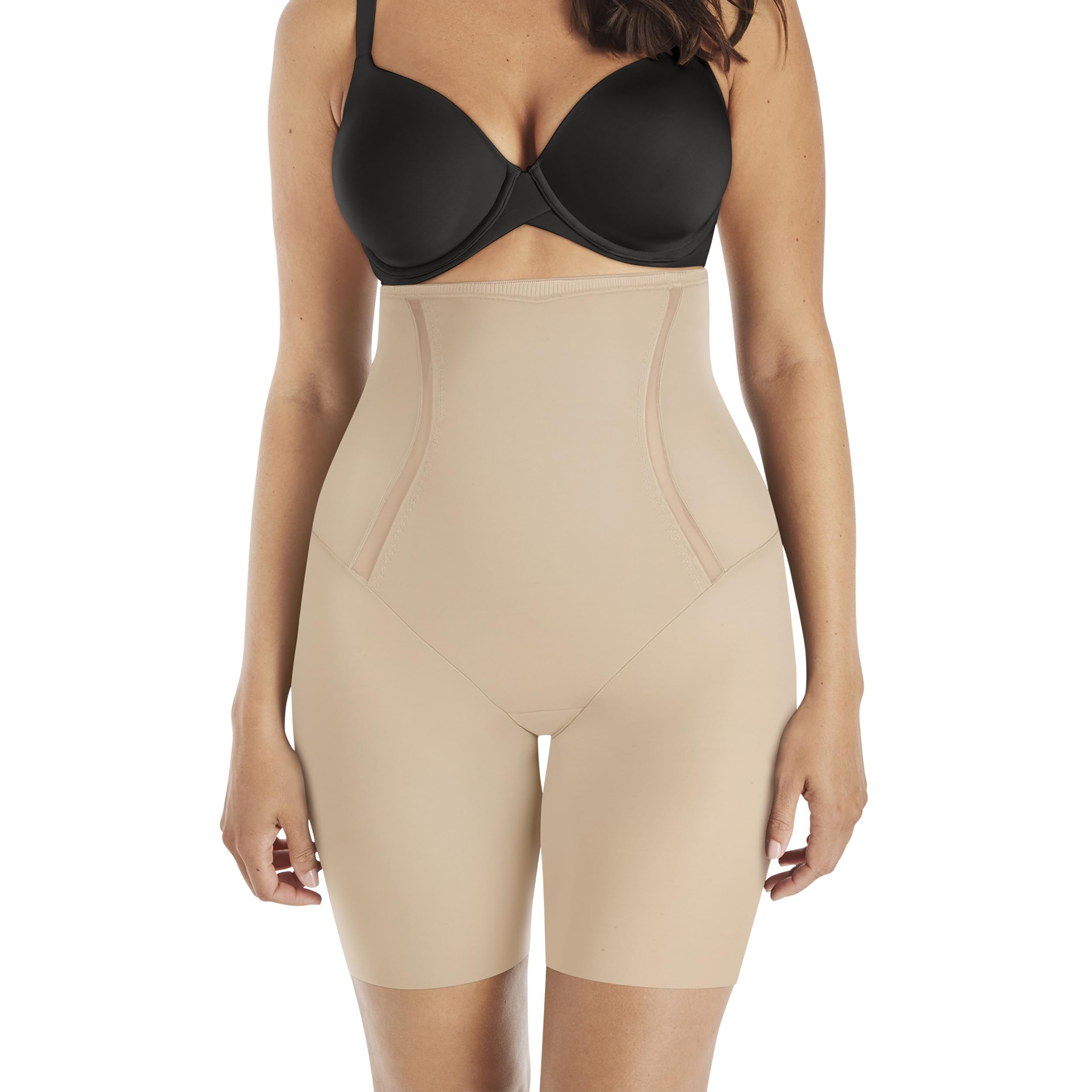 Maidenform womens Maidenform Firm Foundations Hi-waist Slimmer Thigh Shapewear, Latte Lift, 2X large