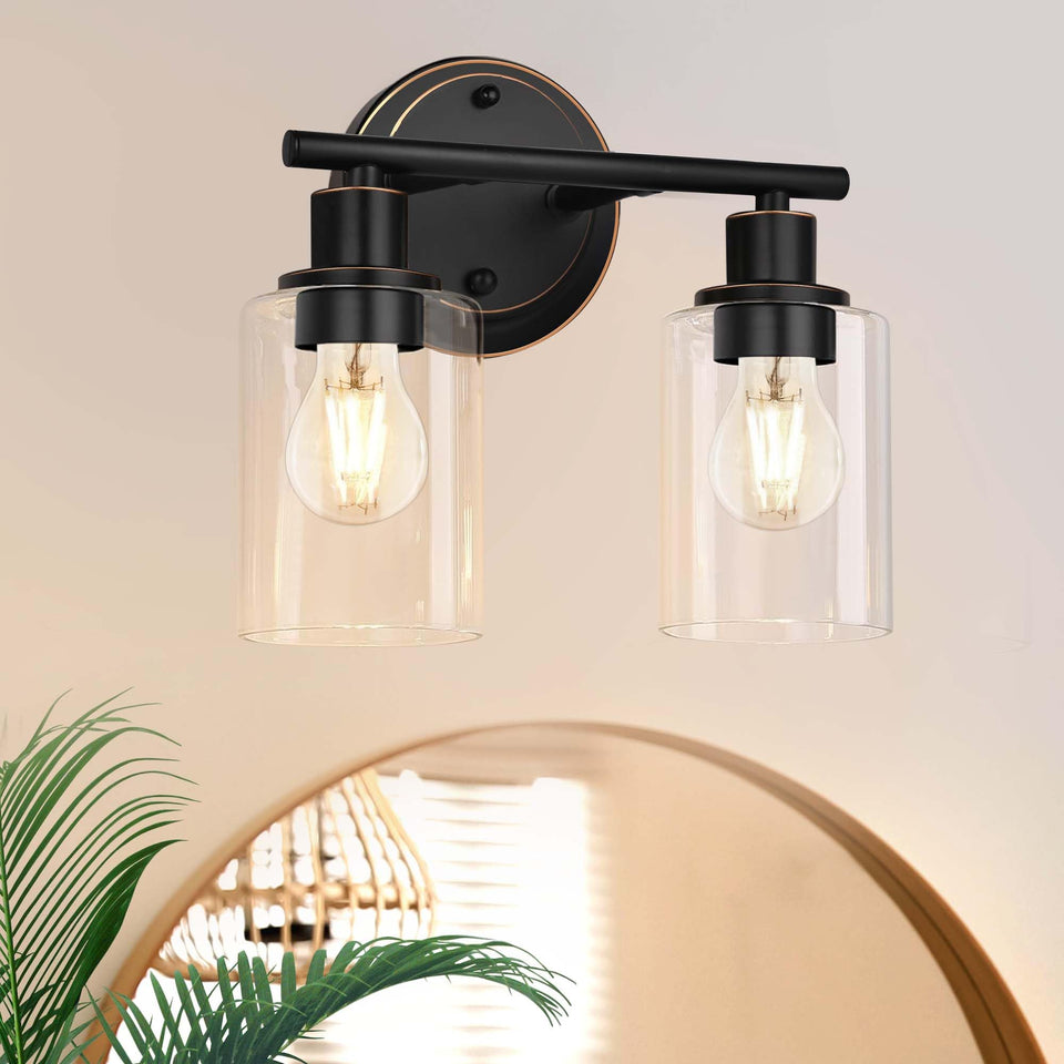 2-Light Oil Rubbed Bronze Vanity Light For Bathroom