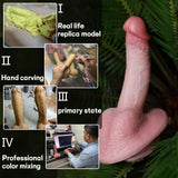Reproduction Handmade Dildo, Silicone Realistic Dildos Soft Penis for G-Spot Stimulation, Suction Cup Dildo for Hands-Free, Flex
