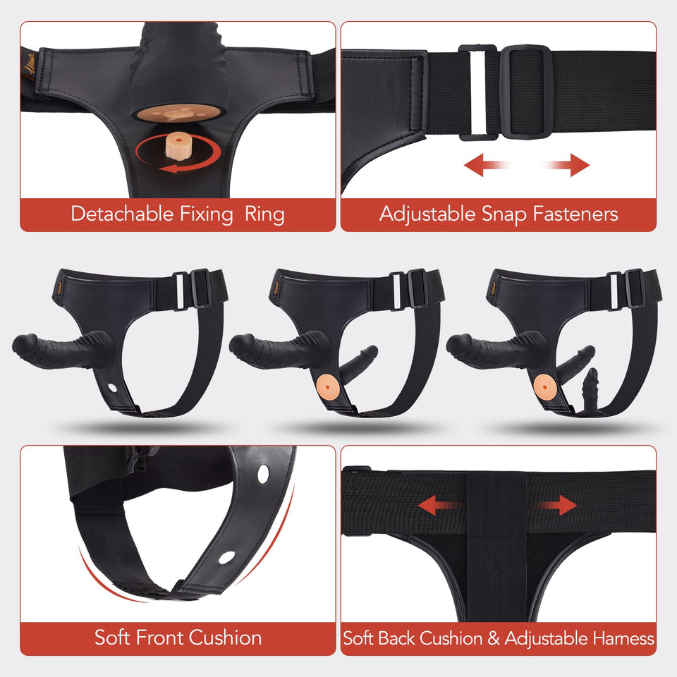 Strap-on Dildo Couple Sex Toys - UTIMI Strap on 3 Removable Realistic Silicone Dildos Wearable Dildo Adjustable Pants G-Spot Sti