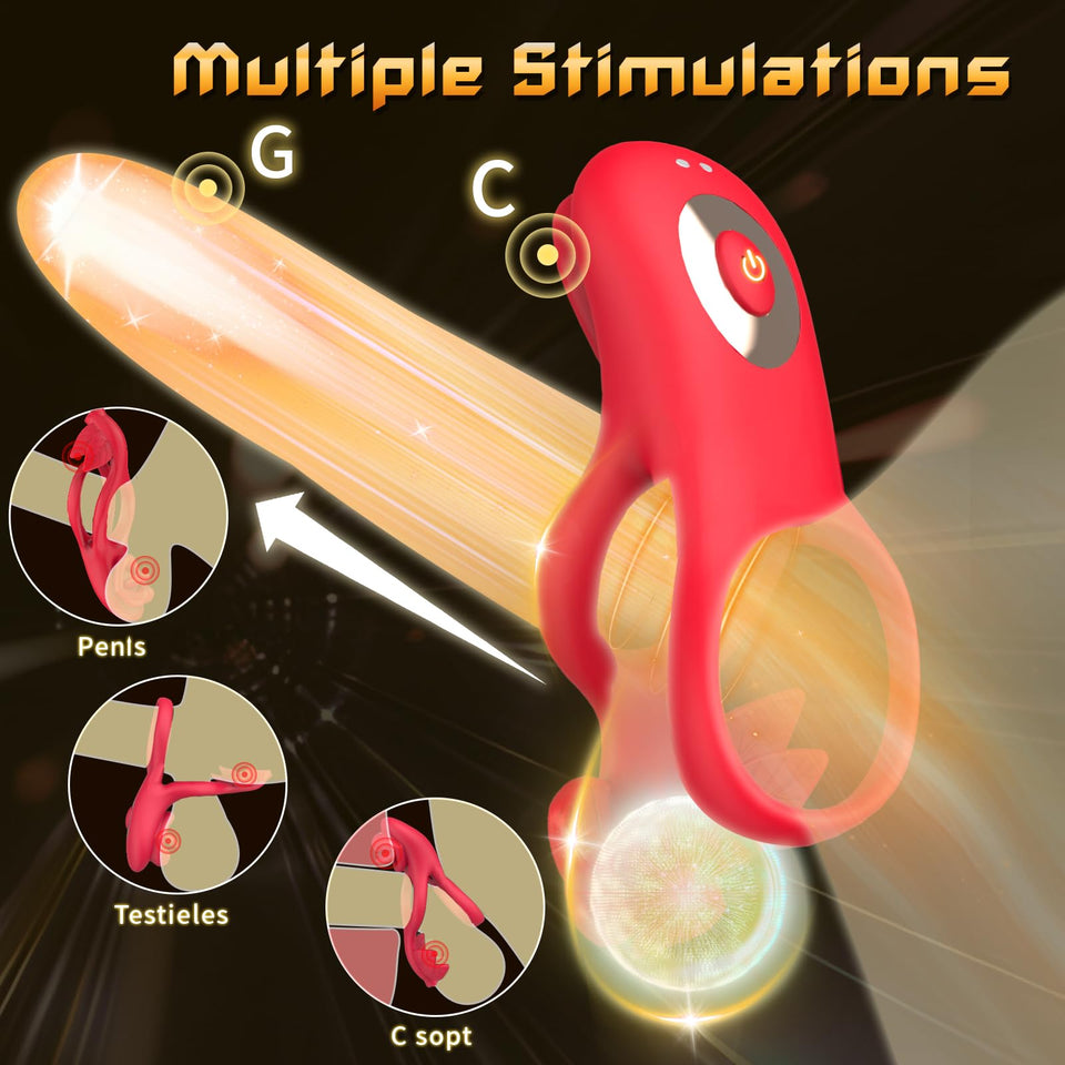 Vibrating Cock Ring Couples Sex Toys Vibrating Penis Ring Vibrator with 9 Vibration Male Adult Sex Toys for Men Women, APP Clito