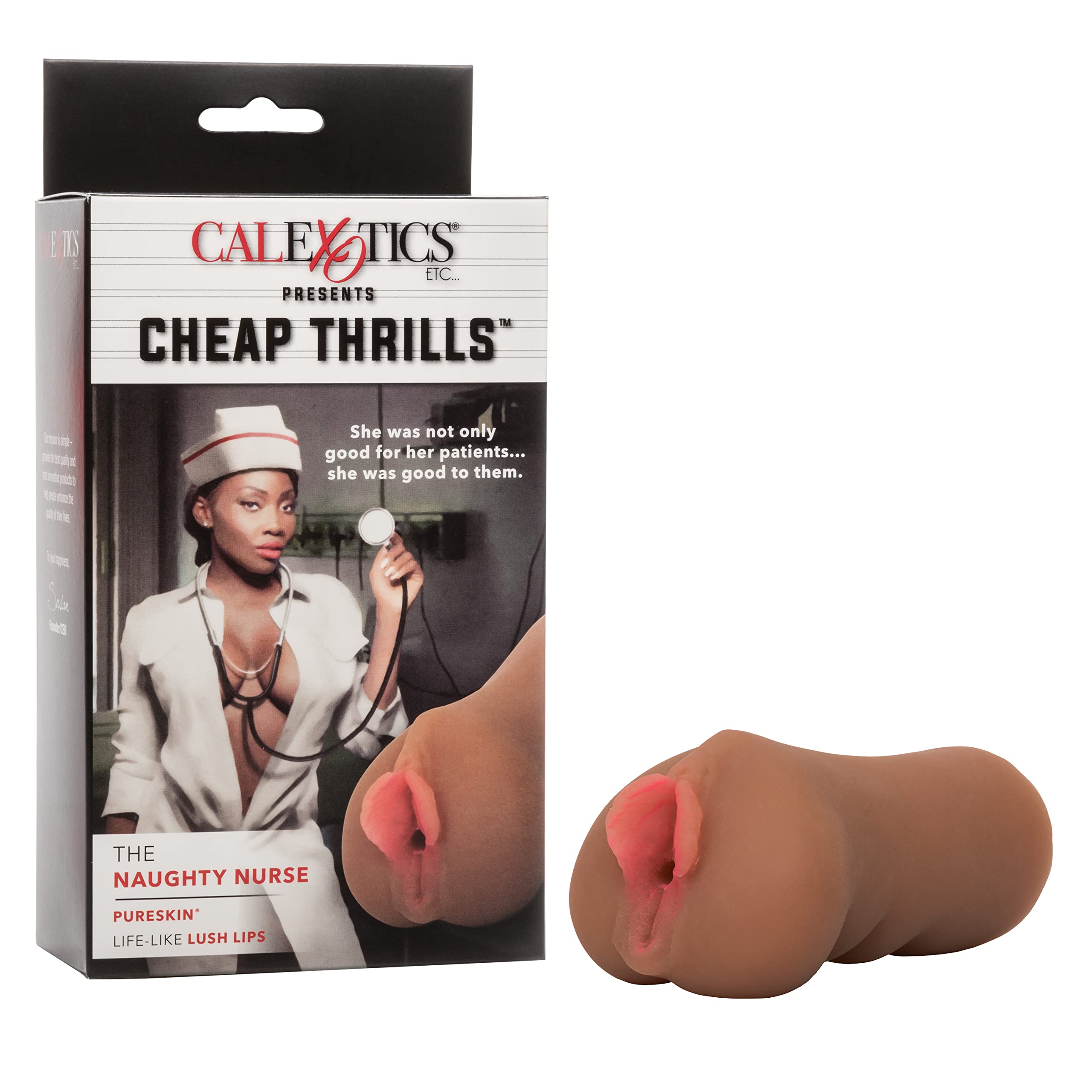 CalExotics Cheap Thrills Naughty Nurse - Travel Sized Male Masturbator - Silicone Masturbation Sleeve - 5 Inch Adult Male Sex To