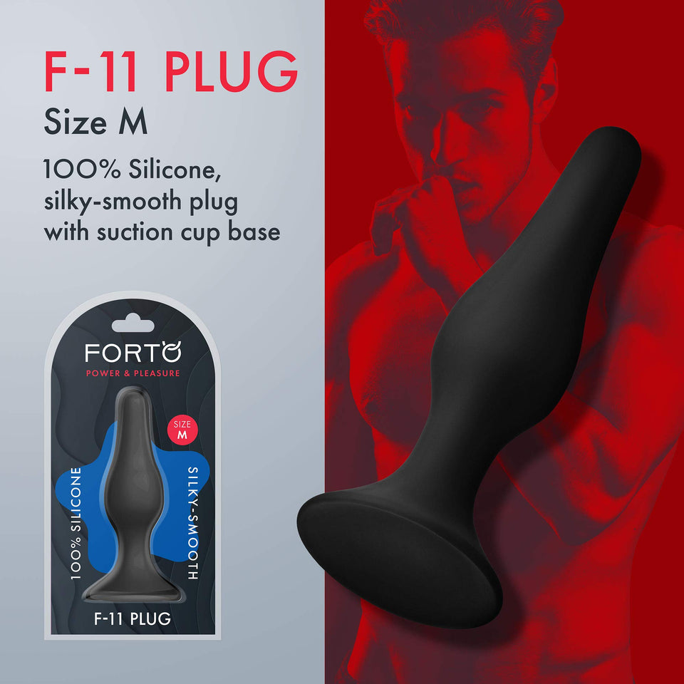 Forto F-11 Medical Grade Silicone Butt Plug with Strong Suction Cup Anal Sex Toy - for More Comfortable Intercourse Anal Toy Pro