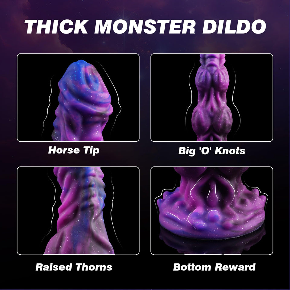 9.6 '' Monster Dildo Fantasy Horse Dildo with 2 Big Knots, Huge Dildo Thick Anal Dildo with Strong Suction Cup, Dragon Dildo Dog