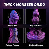 9.6 '' Monster Dildo Fantasy Horse Dildo with 2 Big Knots, Huge Dildo Thick Anal Dildo with Strong Suction Cup, Dragon Dildo Dog