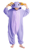 CuteOn Purple Axolotl Onesie Kids Animal Pajamas for Boys Girls Halloween Christmas Costume Cosplay Sleepwear Height for 150cm