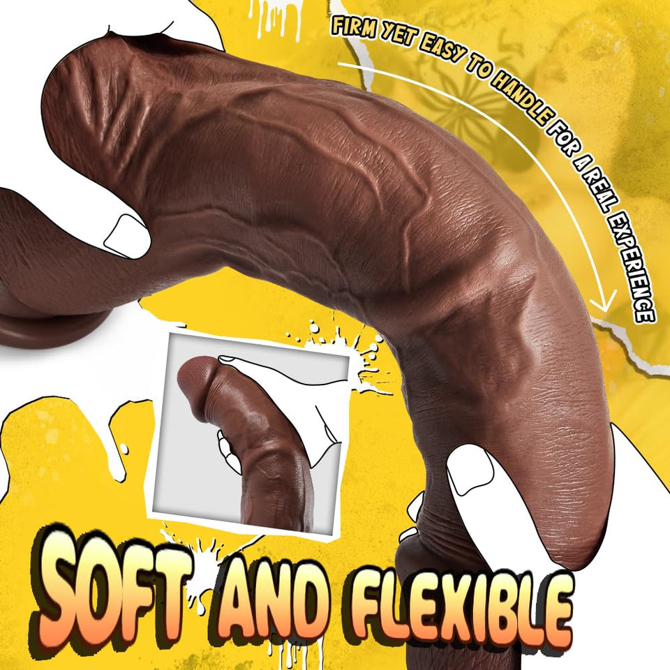 Lubisey 11.8 Inch Realistic Dildo Sex Toys, 2.5 ' ' Diameter Huge Thick Dildos with Strong Suction Cups, Big Black Dildo for Cli