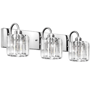 3-Light Brushed Nickel Vanity Light Fixtures For Bathroom Over Mirror