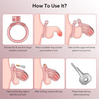 Male Chastity Device Cock Cage - UTIMI Large Plastic Chastity Cage for Man Penis Exercise 3D Printed Pink Bondage Gear & Accesso