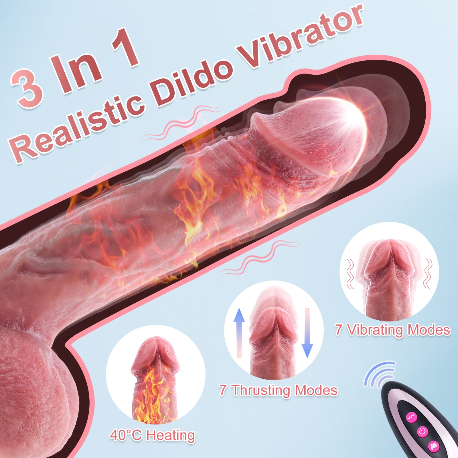 Adult Sex Toys Realistic Dildos - Adult Toys Thrusting Dildo Vibrator with Vibrating & Heating, Sex Toys Soft Silicone Anal Dild