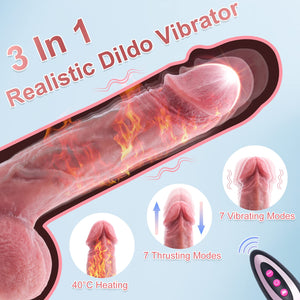 Adult Sex Toys Realistic Dildos - Adult Toys Thrusting Dildo Vibrator with Vibrating & Heating, Sex Toys Soft Silicone Anal Dild