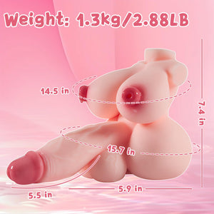 40.7lb Shemale Sex Doll Fantasy Big Dildo with 5 Holes insertable Male Masturbator, Adult Sex Dolls with Big Boobs Vagina and An