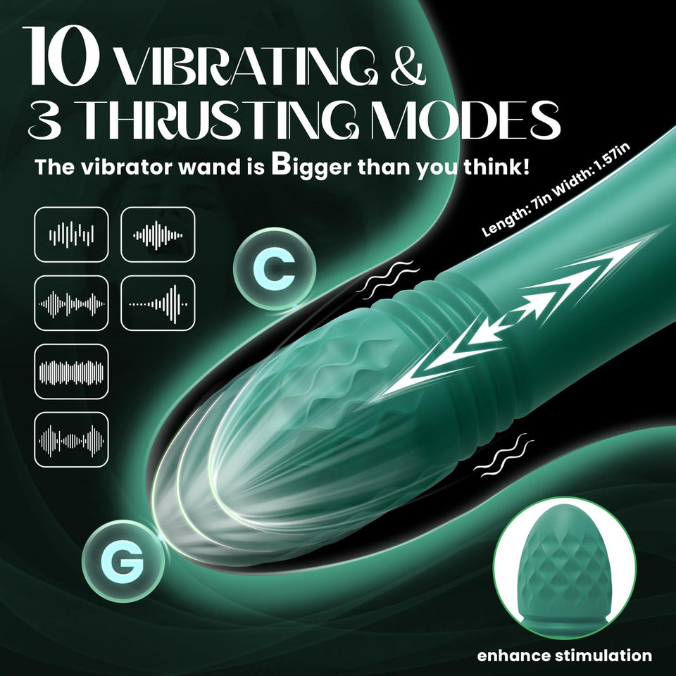 Adult Vibrator Sex Toy 4 in 1 Updated Adult Toy Female Sex Toys with 3 Sucking & 7 Licking and 10 Vibrating & 3 Thrusting Dildo,