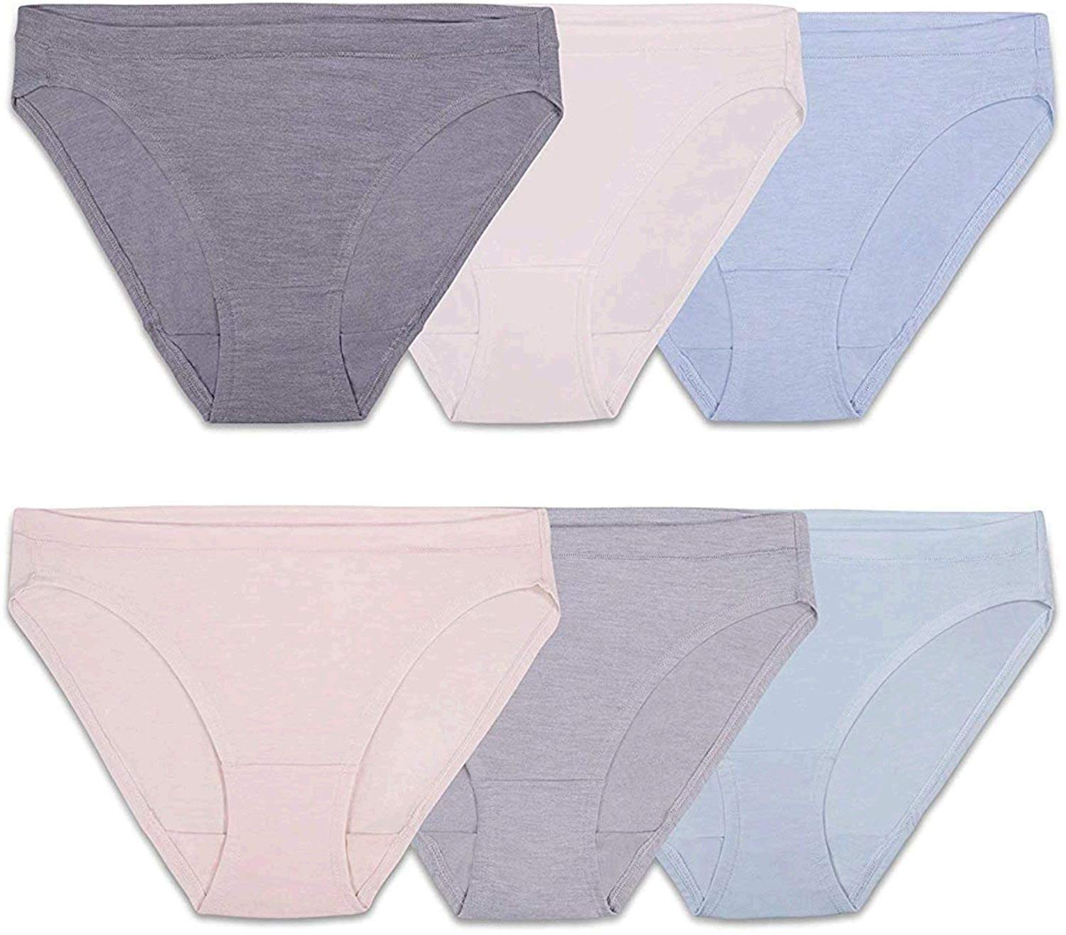 Fruit of the Loom womens Beyondsoft (Regular & Plus Size) Bikini Style Underwear, Bikini - Modal 6 Pack Assorted Colors, US