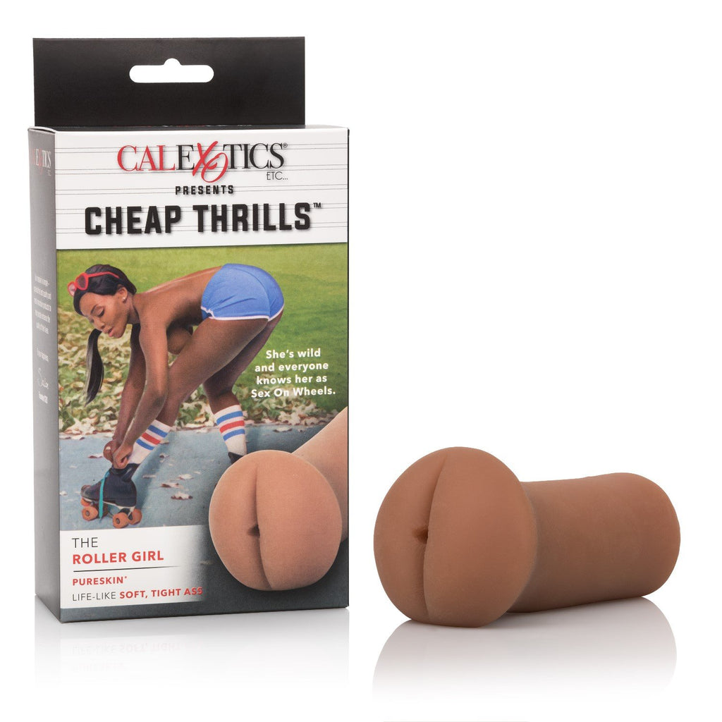 Calexotics Cheap Thrills The Roller Girl - Travel Sized Male Masturbator - Silicone Masturbation Sleeve - 5 Inch Adult Male Sex 