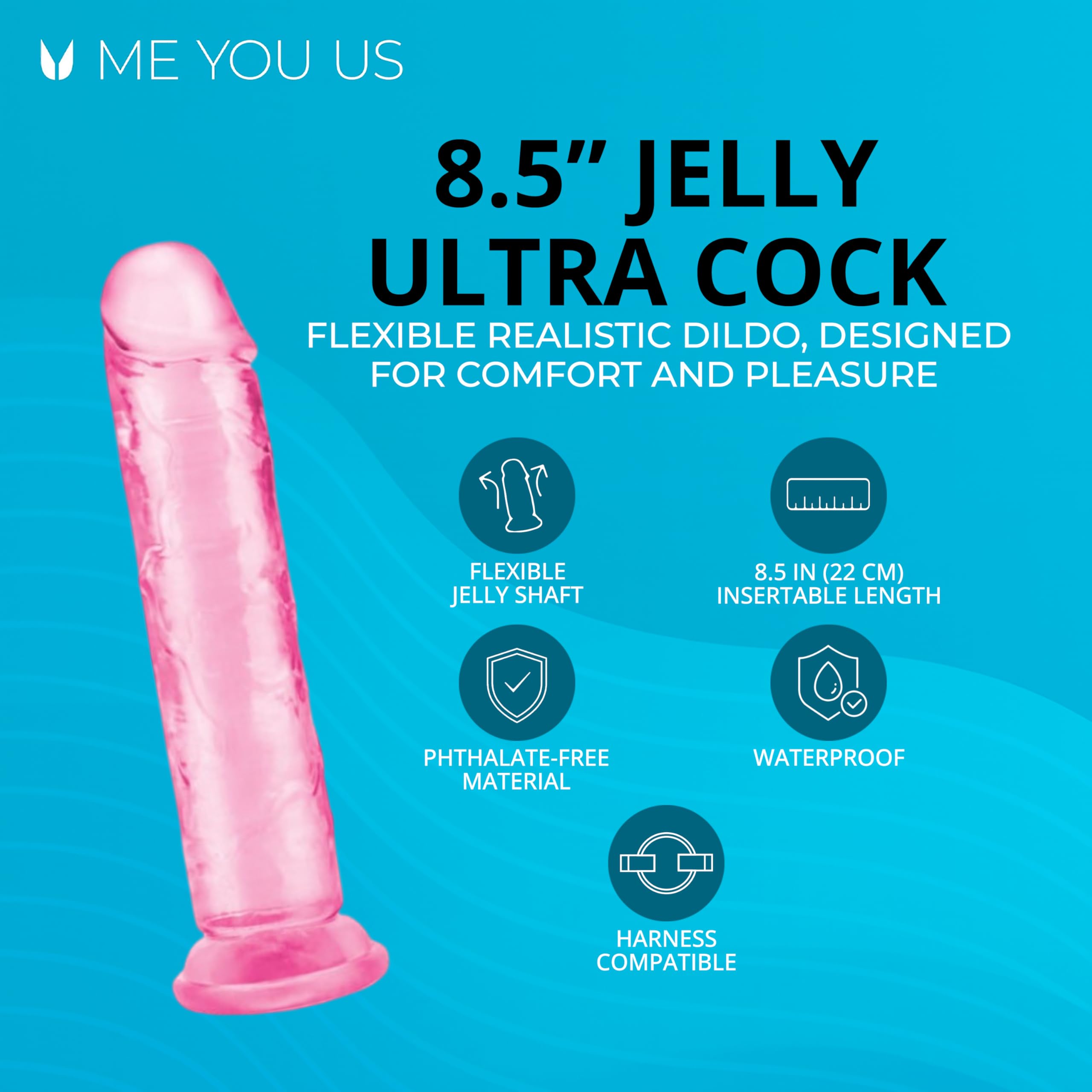 Me You Us Ultracock Pink Jelly 8.5In